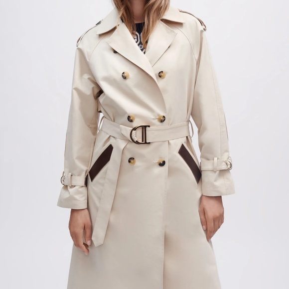 Maje Trench coat with smocking at the back MSRP $565 - Picture 3 of 13